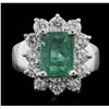 Image 2 : 14KT White Gold 2.22ct Emerald and Diamond Ring