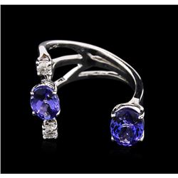 2.34ctw Tanzanite and Diamond Ring - 14KT White Gold