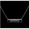 Image 2 : High Polish Name Tag Necklace - 14KT White Gold