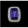 Image 2 : 14KT White Gold GIA Certified 26.74ct Tanzanite and Diamond Ring