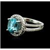 Image 2 : 14KT White Gold 4.12ct Topaz and Diamond Ring