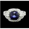 Image 1 : 14KT White Gold 2.58ct Sapphire and Diamond Ring