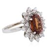 Image 1 : 14KT White Gold 4.30ct Spessartite Garnet and Diamond Ring