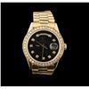 Image 1 : Rolex 18KT Yellow Gold 2.00ctw Diamond DayDate Men's Watch