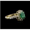 Image 2 : 14KT Yellow Gold 1.04ct Emerald and Diamond Ring