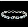 Image 2 : 14KT White Gold 18.87ctw Aquamarine and Diamond Bracelet
