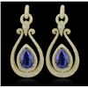 Image 1 : 14KT Yellow Gold 17.82ctw Tanzanite and Diamond Earrings