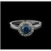 Image 1 : 0.83ctw Blue Diamond Ring - 14KT White Gold