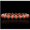 Image 2 : 14KT Rose Gold 16.91ctw Coral and Diamond Bracelet