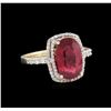 Image 1 : 3.96ct Ruby and Diamond Ring - 14KT Yellow Gold