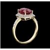 Image 3 : 3.96ct Ruby and Diamond Ring - 14KT Yellow Gold