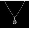 Image 1 : 17.18ct Star Sapphire and Diamond Pendant With Chain - 14KT White Gold