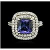 Image 2 : 14KT White Gold 2.93ct Tanzanite and Diamond Ring