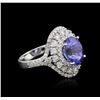 Image 1 : 14KT White Gold 3.40ct Tanzanite and Diamond Ring