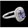Image 1 : 14KT White Gold 3.10ct Tanzanite and Diamond Ring
