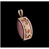 Image 2 : 14KT Rose Gold 11.43ct Pink Opal and Diamond Pendant