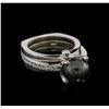 Image 1 : 7.99ctw Black Diamond Ring - 14KT White Gold