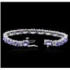 Image 3 : 14KT White Gold 14.82ctw Tanzanite and Diamond Bracelet