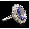 Image 1 : 14KT White Gold 6.93ct Tanzanite and Diamond Ring
