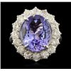 Image 2 : 14KT White Gold 6.93ct Tanzanite and Diamond Ring