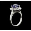 Image 3 : 3.51ct Tanzanite and Diamond Ring - 14KT White Gold
