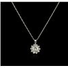Image 1 : 14KT White Gold 0.50ctw Diamond Pendant With Chain