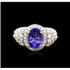 Image 2 : 14KT White Gold 1.90ct Tanzanite and Diamond Ring