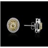 Image 2 : 1.45ctw Fancy Yellow Diamond Earrings - 14KT White and Yellow Gold
