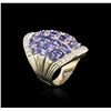 Image 3 : 14KT Yellow Gold 7.21ctw Tanzanite and Diamond Ring