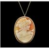 Image 2 : 14KT Yellow Gold Cameo Pendant With Chain