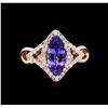 Image 2 : 2.13ct Tanzanite and Diamond Ring - 14KT Rose Gold