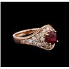 Image 2 : 1.88ct Ruby and Diamond Ring - 14KT Rose Gold