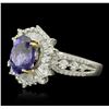 Image 1 : 14KT Two-Tone Gold 3.15ct Tanzanite and Diamond Ring
