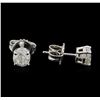 Image 2 : 1.08ctw Diamond Stud Earrings - 14KT White Gold