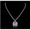 Image 2 : 18KT White Gold 16.60ct GIA Certified Aquamarine and Diamond Pendant With Chain