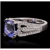 Image 2 : 18KT White Gold 2.42ct Tanzanite and Diamond Ring