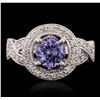 Image 1 : 14KT White Gold 1.47ct Tanzanite and Diamond Ring