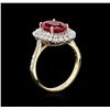 Image 3 : 2.88ct Ruby and Diamond Ring - 14KT Yellow Gold
