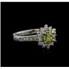 Image 2 : 1.14ctw Yellow Diamond Ring - 14KT White Gold
