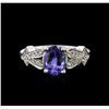 Image 1 : 1.25ct Tanzanite and Diamond Ring - 14KT White Gold