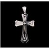 Image 2 : 0.45ctw Diamond Cross Pendant - 14KT White Gold