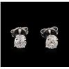 Image 1 : 1.24ctw Diamond Solitaire Earrings - 14KT White Gold