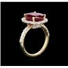 Image 3 : 8.16ct Ruby and Diamond Ring - 14KT Yellow Gold