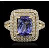 Image 2 : 14KT Yellow Gold 2.72ct Tanzanite and Diamond Ring