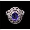 Image 1 : 1.80ct Tanzanite and Diamond Ring -14KT White Gold