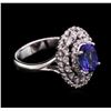 Image 2 : 1.80ct Tanzanite and Diamond Ring -14KT White Gold