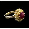 Image 1 : 3.47ct Ruby and Diamond Ring - 18KT Yellow Gold