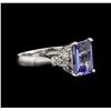 Image 1 : 2.25ct Tanzanite and Diamond Ring - 14KT White Gold