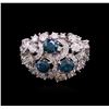 Image 1 : 3.41ctw Fancy Greenish Blue Diamond Ring - 14KT White Gold