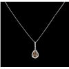 Image 2 : GIA Cert 1.52ctw Fancy Color Diamond Pendant With Chain - 14KT White Gold